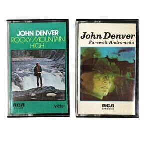John Denver Cassette Tape Lot: Farewell Andromeda & Rocky Mountain High USED